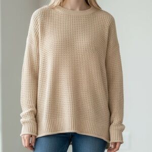 Pink Rose Cozy Cream Sweater